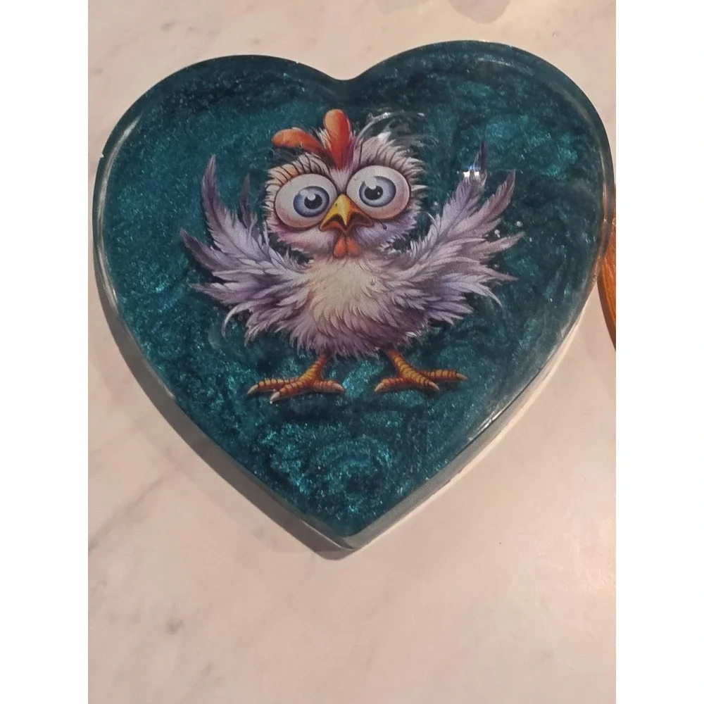 Handmade Resin Heart Shaped‎ Display Piece. Price Is For One Only